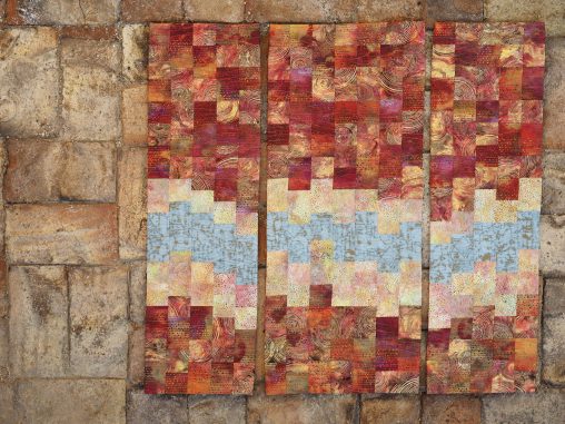Ajo Wash A Quilted Triptych Wallhanging