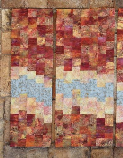 Ajo Wash Triptych Art Quilt