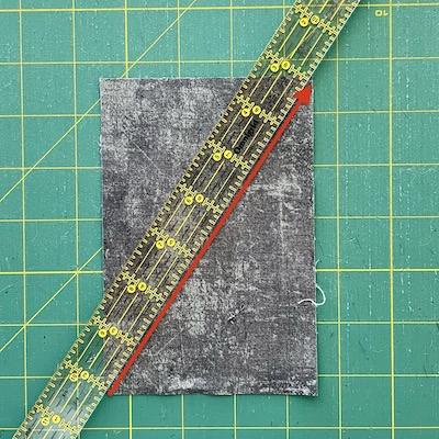 ruler on a diagonal on a rectangle