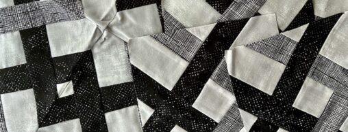 blocks made with black, grey and white fabrics