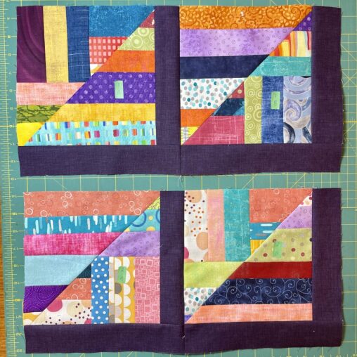 sashing around two pairs of blocks